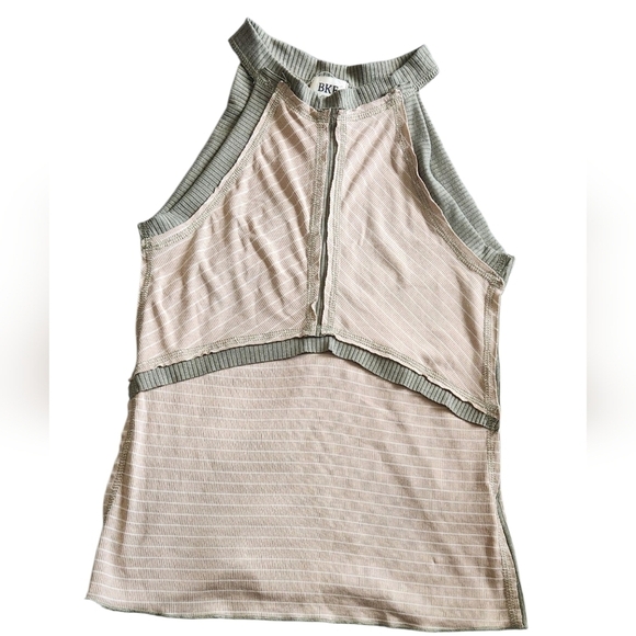 BKE Tops - BKE Striped High Neck Tank Top